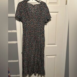 Loft Multicolor Floral Long Sleeve Dress